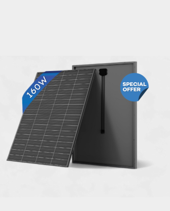160W Solar Panel | 12V Black Monocrystalline
