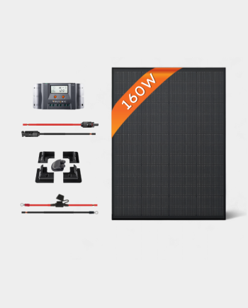 160W 12V MPPT All-Black Solar Panel Kit