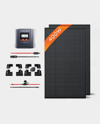 400W 12V MPPT All-Black Solar Panel Kit | 2x200W - ABS No-Drill, No Battery, Yes