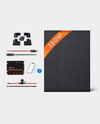 160W 12V MPPT All-Black Solar Panel Kit