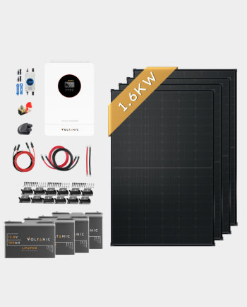 Deluxe 1.6kW Solar System with 4.2kW Hybrid Inverter 24V - 400Ah LiFePO4 (5.12kWh)