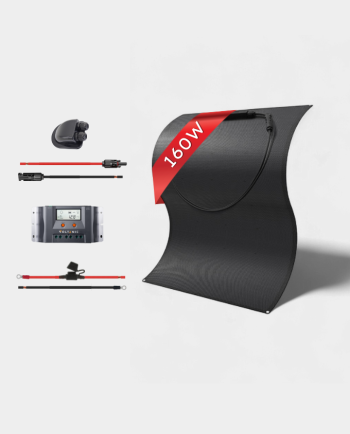 160W Flexible 12V MPPT Full-Black Solar Panel Kit