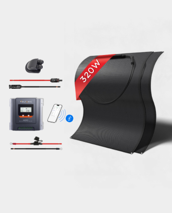 320W Flexible 12V MPPT Full-Black Solar Panel Kit | 2x160W