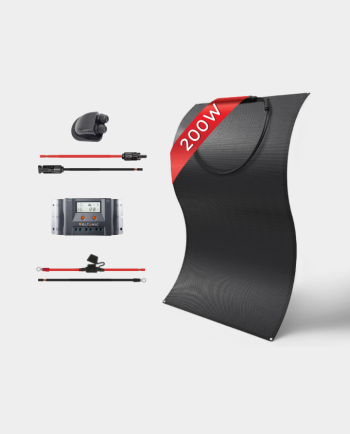200W Flexible 12V MPPT Full-Black Solar Panel Kit