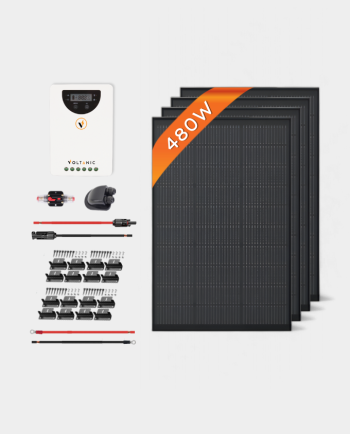 480W 12V/24V MPPT All-Black Solar Panel Kit