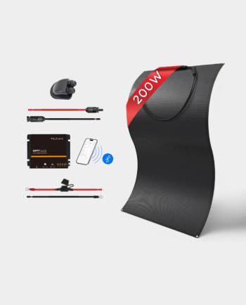 200W Flexible 12V MPPT Full-Black Solar Panel Kit