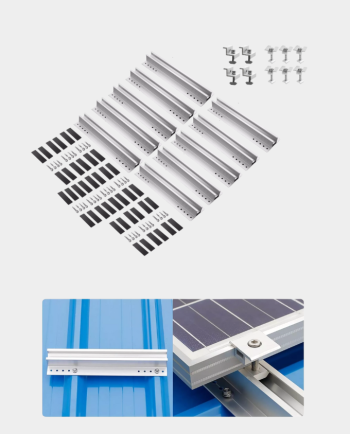 Aluminium Flat Roof Mounting Set 30cm Rails | For 4 panels